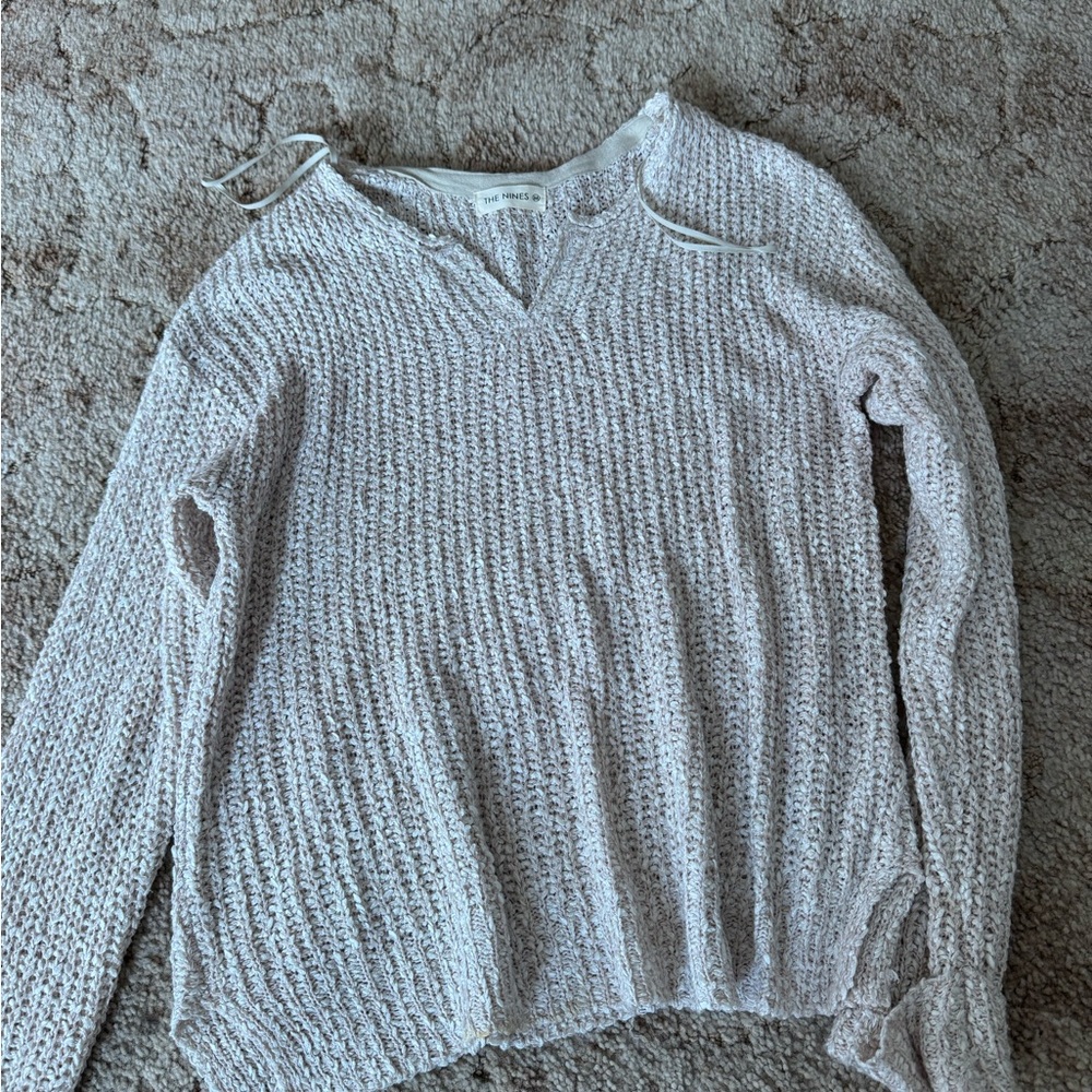 Soft Surroundings Cream Knit V-Neck Top